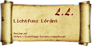 Lichtfusz Lóránt névjegykártya