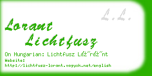 lorant lichtfusz business card